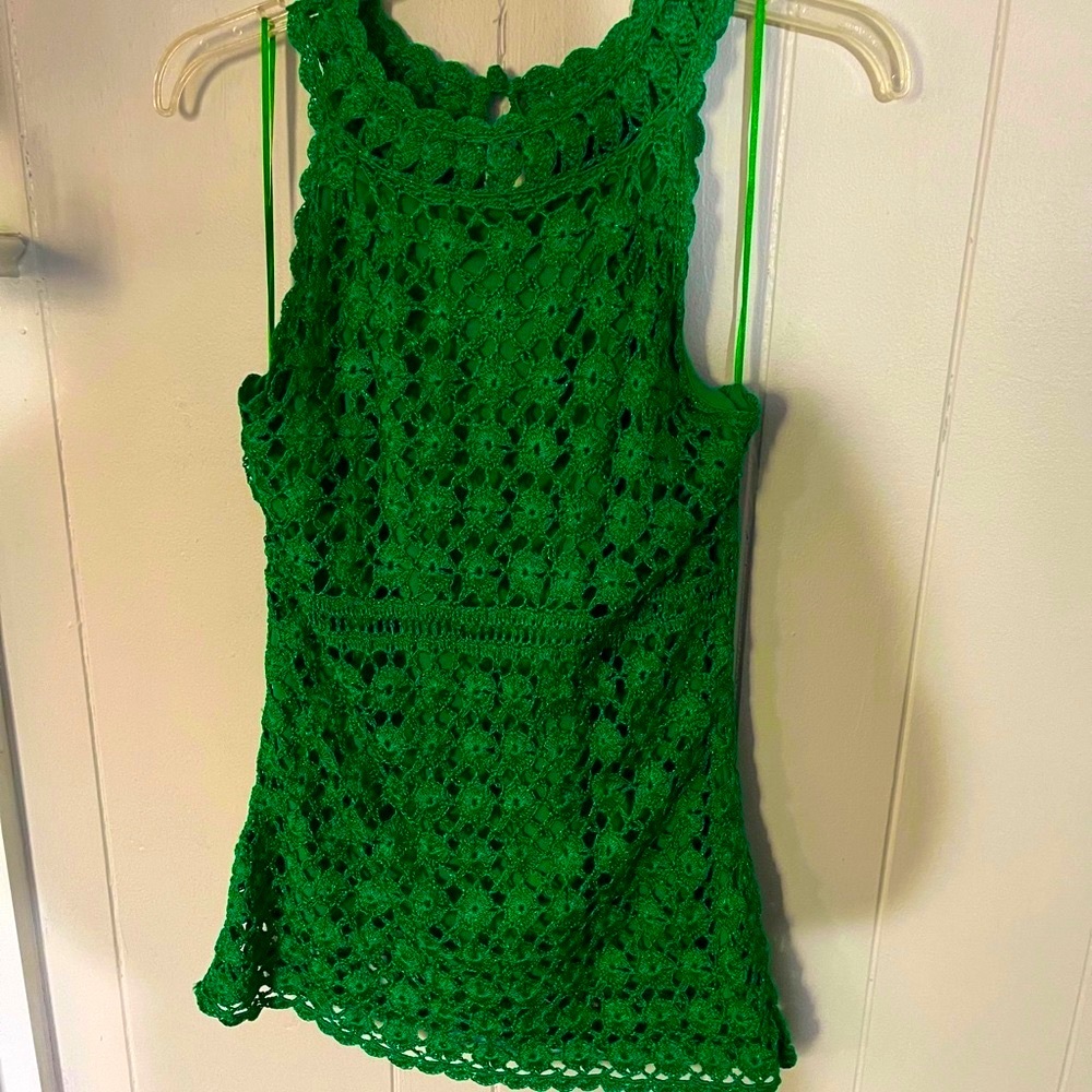 INC INTERNATIONAL CONCEPT green knit top - Picture 2 of 7